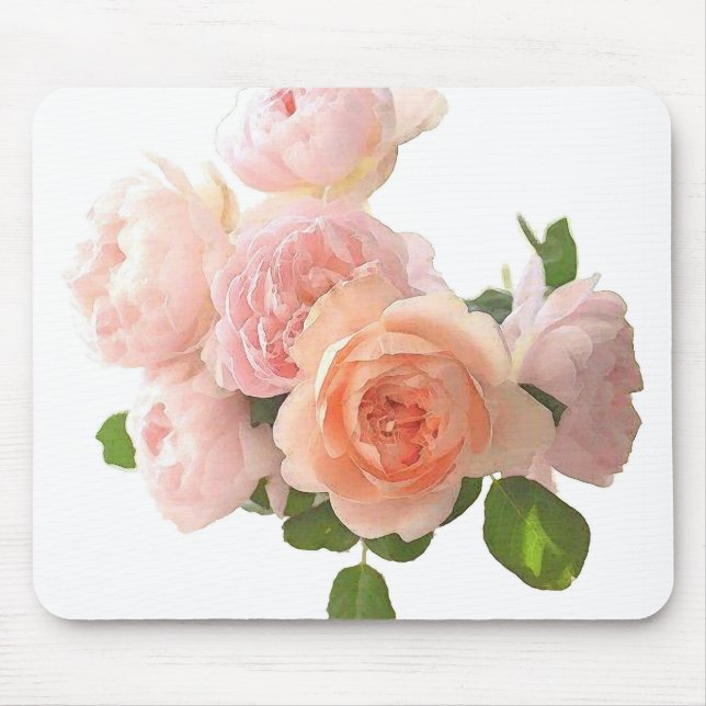 Personalize Trendy Modern Template Elegant Roses Mouse Pad (Front)