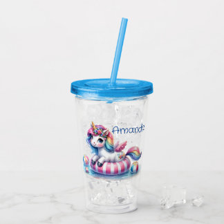 Personalize Unicorn Acrylic Tumbler