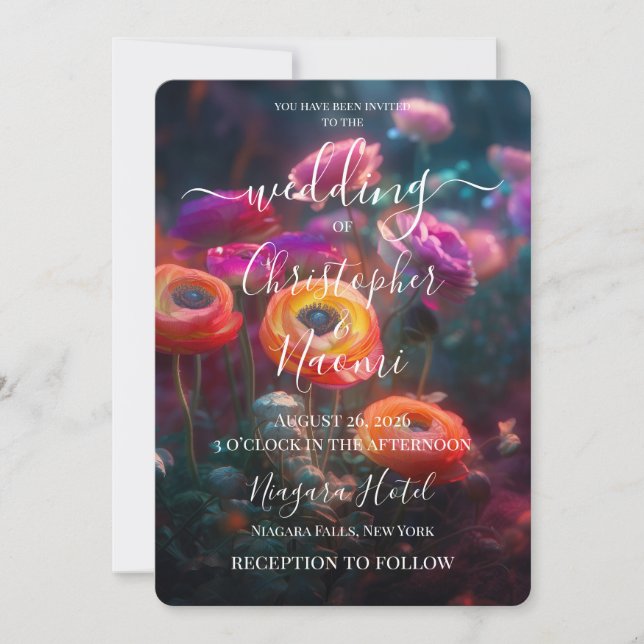 PERSONALIZE: Vibrant Flowers Invitation (Front)