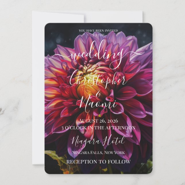 PERSONALIZE: Vibrant Purple Flower Invitation (Front)