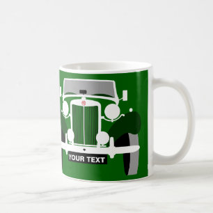 PERSONALIZE VINTAGE MG TD SPORTS CAR COFFEE MUG