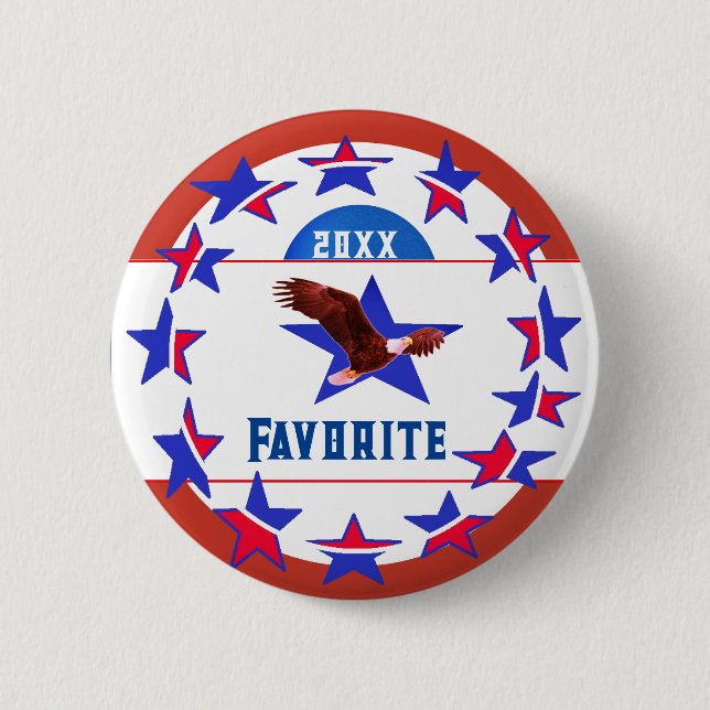 Personalize W/ Favorite Candidate - Vote 6 Cm Round Badge (Front)