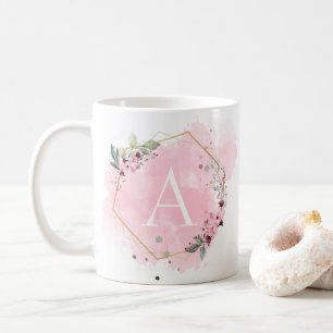Personalize Watercolor With White Initial Mug