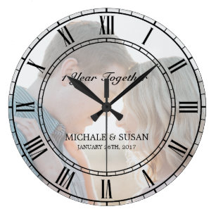 Personalize Wedding Anniversary (Your Photo) Large Clock