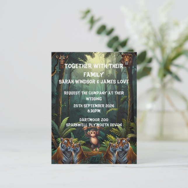 Personalize Wedding Zoo Invitation (Standing Front)