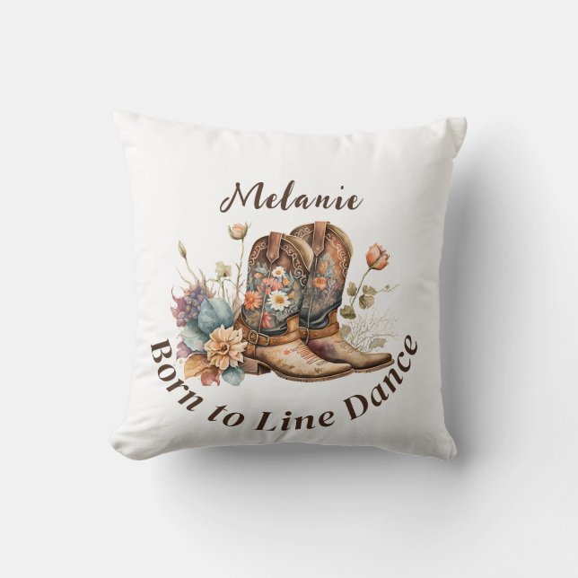 Personalize Western Boho Line Dancing Cushion (Front)