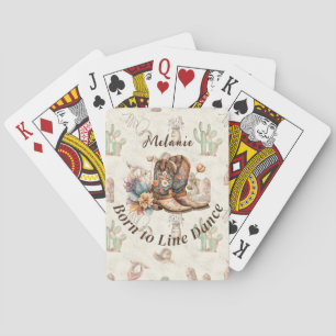 Personalize Western Boho Line Dancing Playing Cards