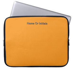 Personalize With Name Initials Orange      Laptop Sleeve