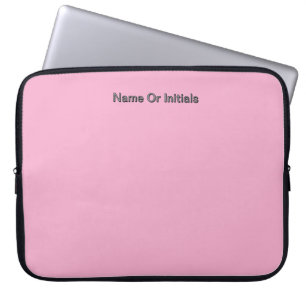 Personalize With Name Initials Pink      Laptop Sleeve