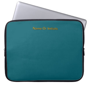 Personalize With Name Initials Teal     Laptop Sleeve
