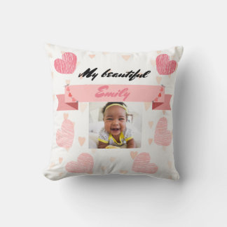 Personalize with your baby's name and picture. cushion