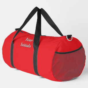 Personalize With Your Initials Red Duffle Bag