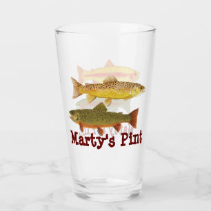Personalize your our pint glass- 4 Trout Species Glass