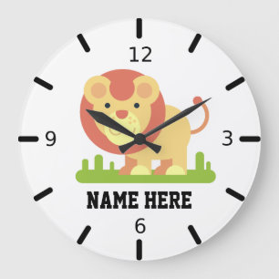 Personalize Your Own Lion Large Clock