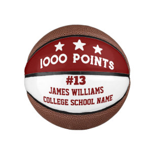 Personalized 1000 Points Marble Gift for Players Mini Basketball