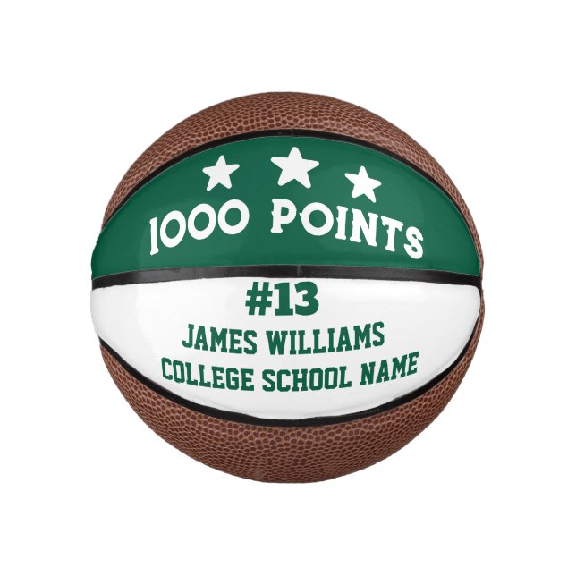 Personalized 1000 Points Marble  Gift for Players  Mini Basketball (Front)