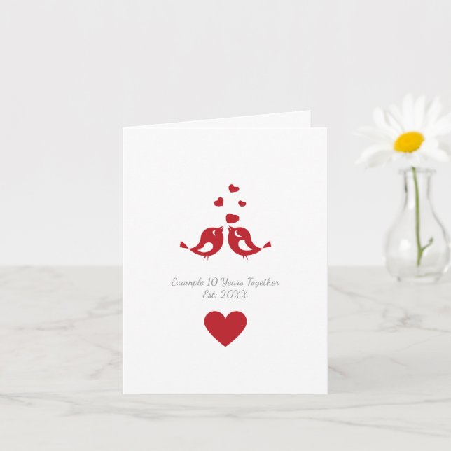 Personalized 10 Years Together Anniversary Card (Small Plant)