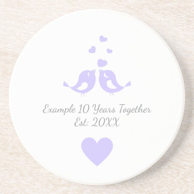 Personalized 10 Years Together Anniversary Coaster (Front)