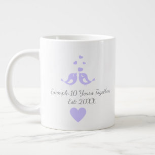 Personalized 10 Years Together Anniversary Large Coffee Mug