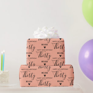 Personalized 10th 20th 30th 40th 50 Birthday Party Wrapping Paper