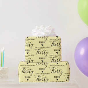 Personalized 10th 20th 30th 40th 50 Birthday Party Wrapping Paper