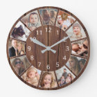 Personalized 12 Photo Collage Natural Wood