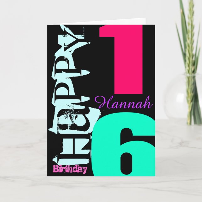 Personalized 16th Birthday POP Greeting Card (Front)