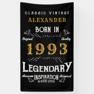 Personalized 1993 30th Birthday Add Name Legendary Banner
