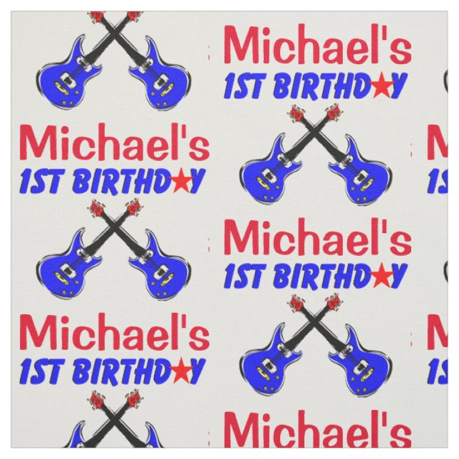 PERSONALIZED 1 YR OLD ROCK STAR FABRIC (Swatch)