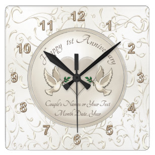 Personalized 1st Wedding Anniversary Gifts, Clock