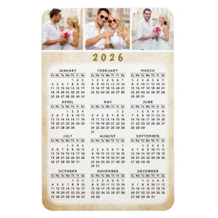 Personalized 2025 Photo Magnetic Fridge Calendar Magnet
