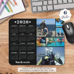 Personalized 2026 Calendar 6 Photo Custom Color Mouse Pad<br><div class="desc">Personalized 2026 Calendar 6 Photo Custom Color Mouse Pad. Create your own personalized, custom color photo calendar mouse pad featuring a 2026 year-at-a-glance calendar and an easy-to-upload photo collage template featuring 6 pictures in various shapes and sizes, both horizontal and vertical to accommodate a wide variety of photo subjects. Personalize...</div>
