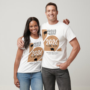 Personalized 2026 Modern Arch Proud Parents Grad T-Shirt