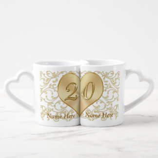 Personalized 20 Year Wedding Anniversary Gift Mugs Lovers Mugs