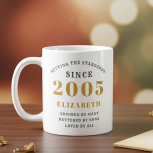 Personalized 21st Birthday 2005 Add Name Elegant Coffee Mug