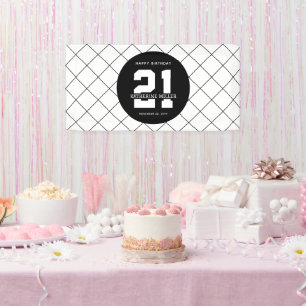 Personalized 21st Birthday Modern and Elegant   Banner