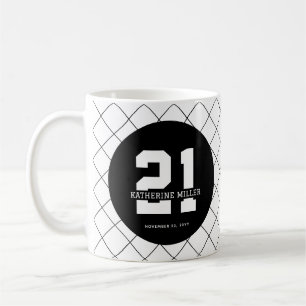 Personalized 21st Birthday Modern and Elegant   Coffee Mug
