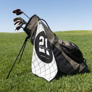 Personalized 21st Birthday Modern and Elegant Golf Towel