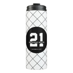 Personalized 21st Birthday Modern and Elegant Thermal Tumbler