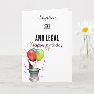 Personalized 21st funny minimalist birthday card