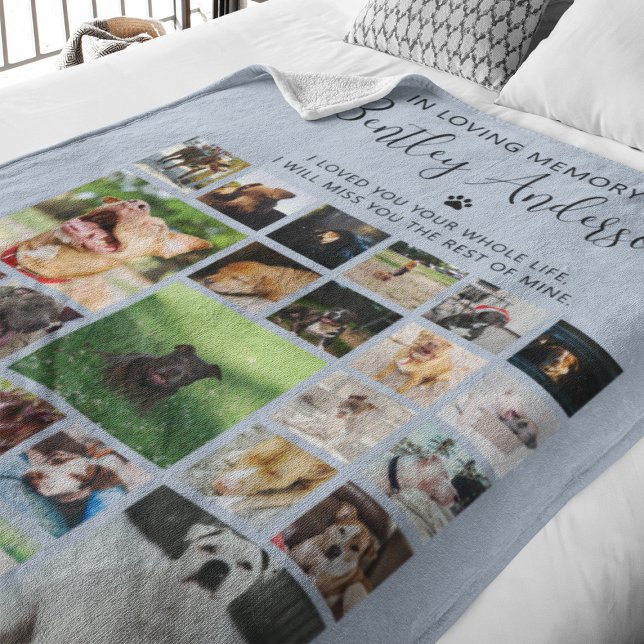 Personalized 24 Photo Pet Memorial Fleece Blanket (Creator Uploaded)