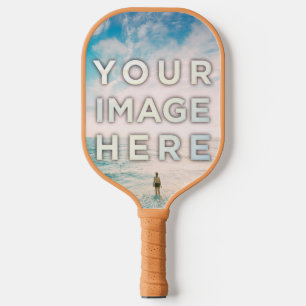 Personalized 2 photos Cool Simple Pickleball Paddle