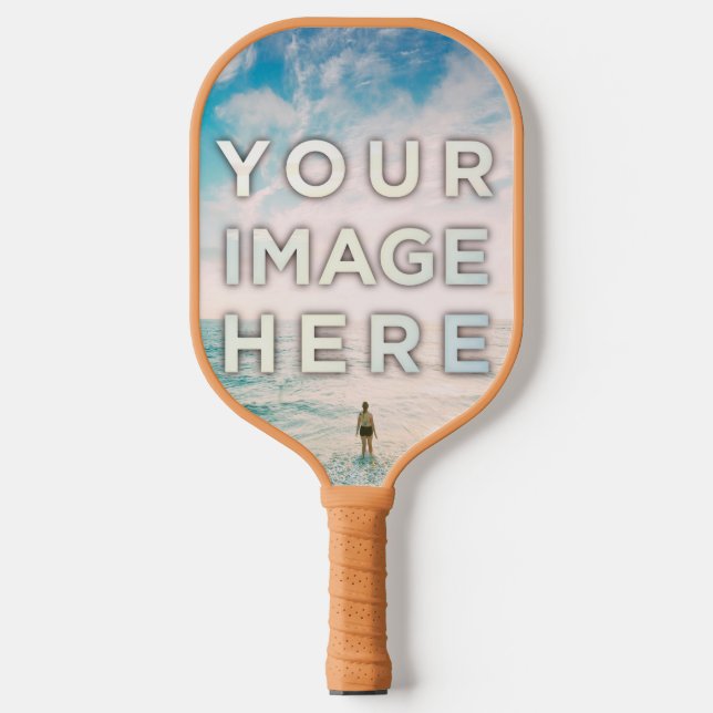 Personalized 2 photos Cool Simple Pickleball Paddle (Front)