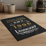 Personalized 30th Birthday 1996 Vintage Legend Tea Towel<br><div class="desc">A personalized classic kitchen towel design for that birthday celebration for somebody born in 1996 and turning 30. Add the name to this vintage retro style black, white and gold design for a custom birthday gift. Easily edit the name and year with the template provided. A wonderful custom black birthday...</div>