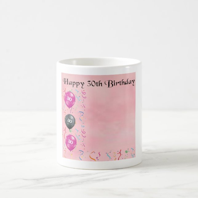 Personalized 30th Birthday Design Mug - Pink (Center)