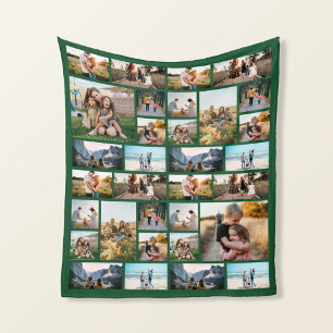 Personalized 32 Photo Collage Fleece Blanket