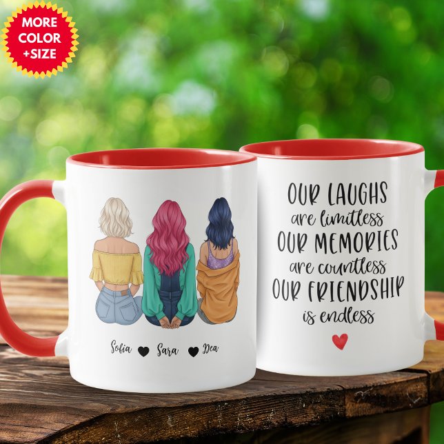 Personalized 3 Best Friends Mug | Custom BFF Gift (Personalized 3 Best Friends Mug | Custom BFF Gift)