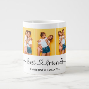 Personalized 3 Photo Collage Best Friends Forever  Large Coffee Mug