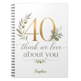 Personalized 40 Things We Love About You Gift Notebook