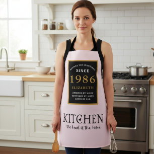 Personalized 40th Birthday Cook Chef Baker Pink Apron
